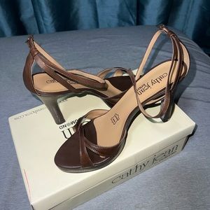 Cathy Jean brown leather heels, size 8, slightly used